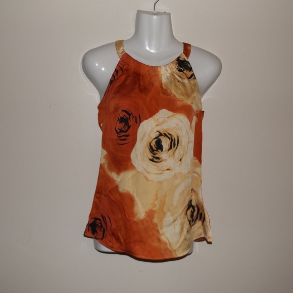 White House Black Market Tops - WHBM Yellow/Orange Floral Blouse XXS